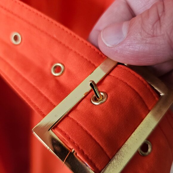 Venus Modern Burnt Orange Utility Shirtdress w/Gold Hardware/Buckles + Belt - Picture 11 of 14